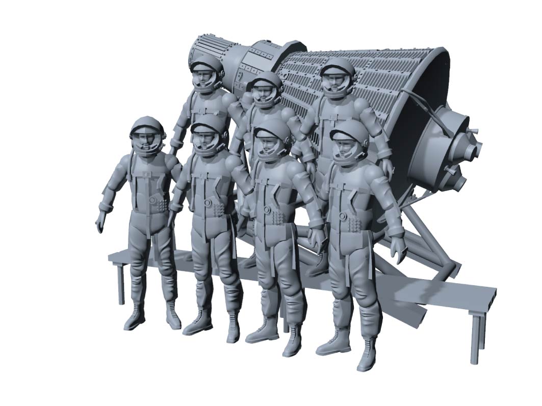 1/144 NASA マーキュリーカプセル+マーキュリーセブン