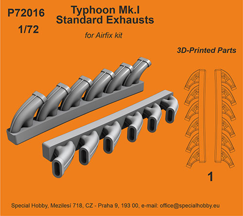 1/72 英・タイフーンMk.I用標準排気管・エアフィクス
