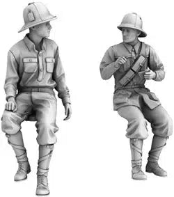 1/72 伊・3Roトラック100mm自走砲-砲兵フィギュア2体・3Dプリント(72U033)