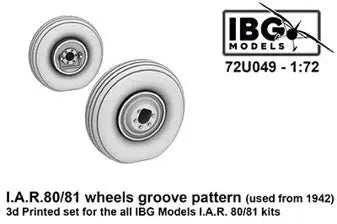 1/72 I.A.R. 80/81用後期型タイヤホイール・縦溝パターン・3DプリントIBG用(72U049)