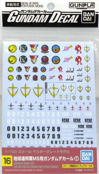 ガンダムデカール GD16 MG 汎用-連邦用