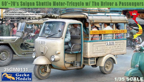 1/35 "サイゴンシャトル" 三輪自動車 w/運転手 & 乗客 1960~70年代