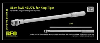 1/35 キングタイガー用88mm kwK43 L/71 3D プリンター製砲身(ライフィールド/ドラゴン/モン/トランペッター用)