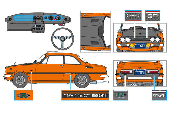 1/24 イスゞ ベレット 1600GTR 前期型 (1969) “ディテールアップバージョン"