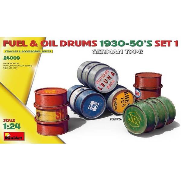 1/24 1930-50年代ドラム缶セット1(ドイツタイプ)