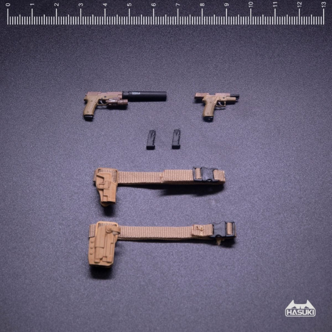 WM-02A ハンドガンセット コヨーテブラウン アクションフィギュア用完成品オプションパーツ 1/12スケール