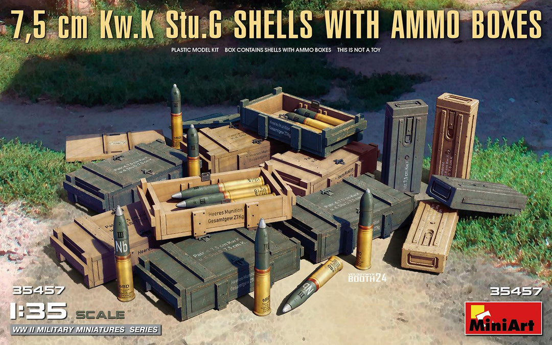 1/35 情景アクセサリー WW.II ドイツ軍 III号突撃砲 7.5cm砲弾&ケース