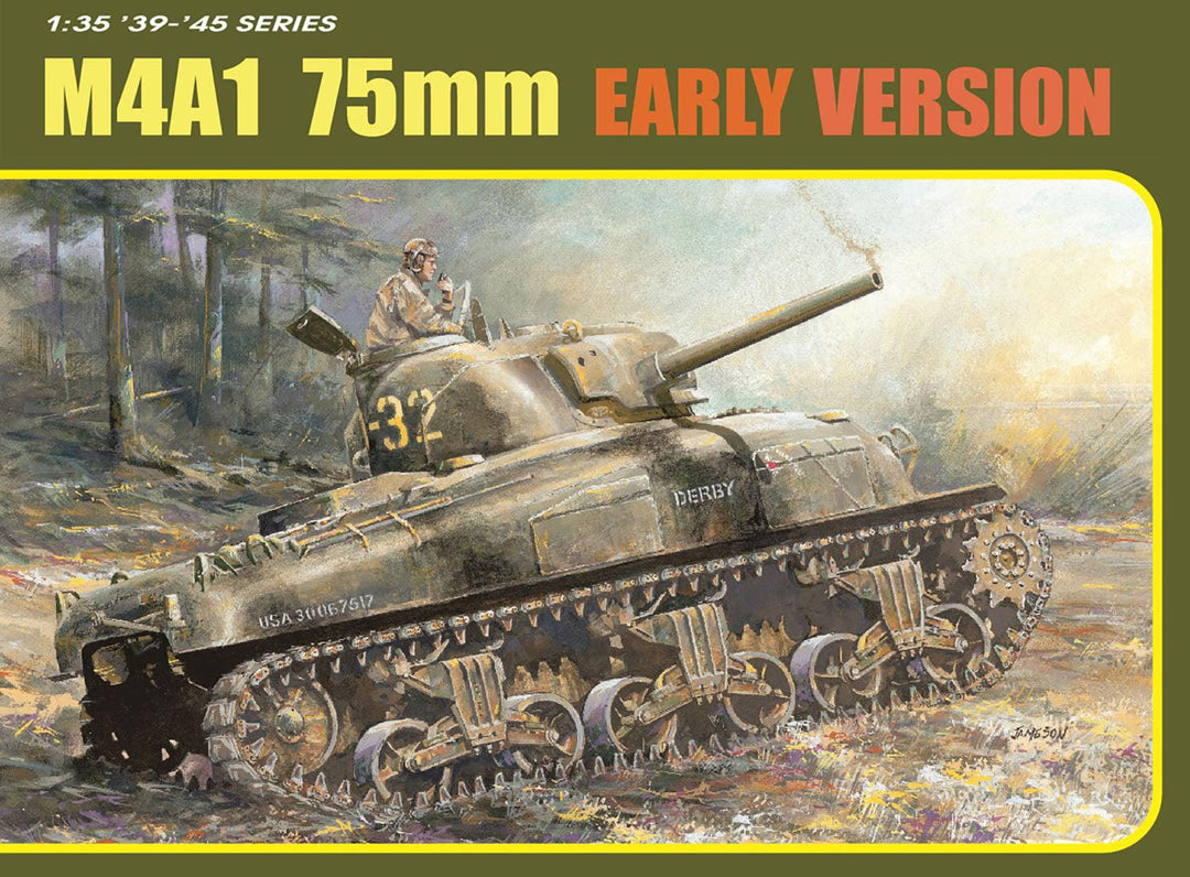 1/35 WW.II アメリカ軍 M4A1シャーマン 75mm砲搭載 初期型 マジックトラック/アルミ砲身/3Dプリント 増加装甲/3Dプリント ヘッドライトガード&ホーンガード付属 豪華仕様