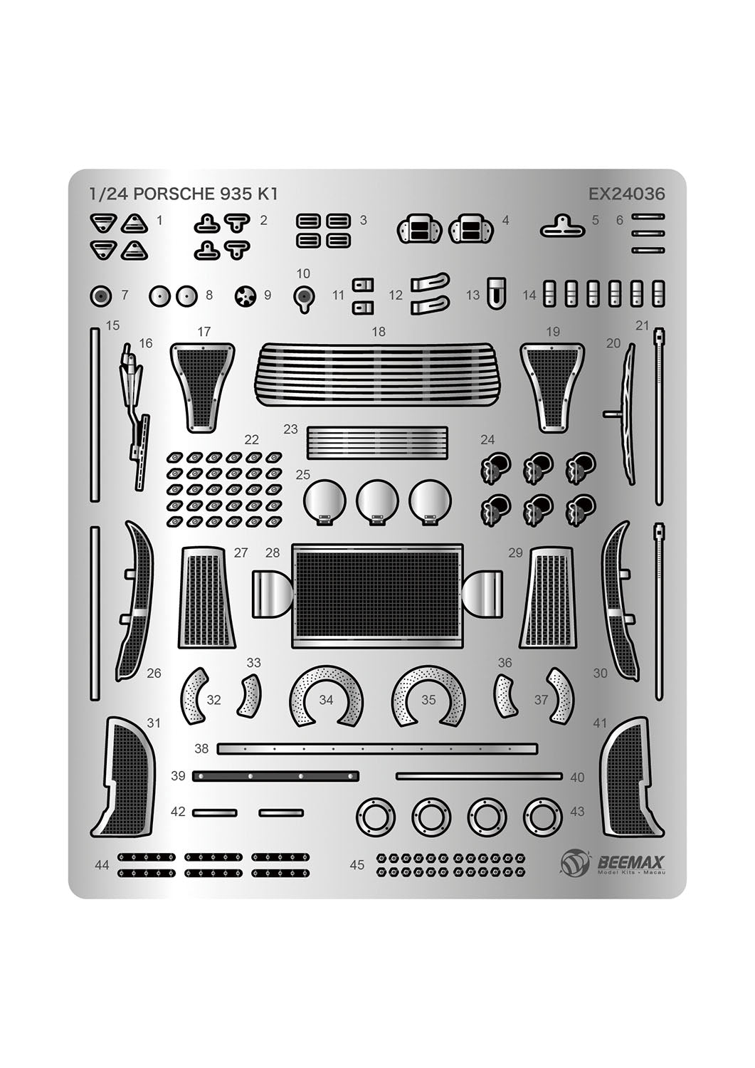 1/24 ポルシェ 935 ターボ 1979 ル・マン24時間レース クラスウィナー用 ディテールアップパーツ