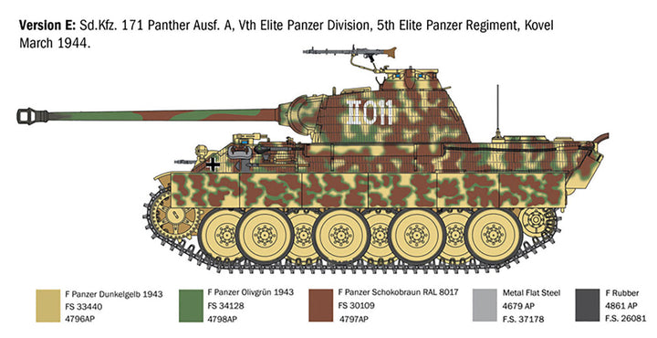 【再販】1/35 WW.II ドイツ軍 Sd.Kfz 171 パンター A型 ベルト履帯/デカール6種付属