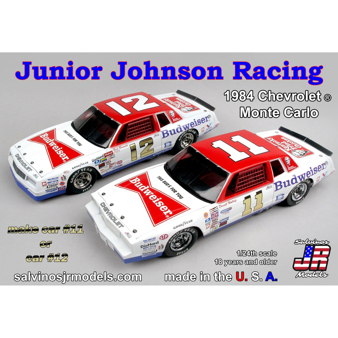 1/24 ジュニア・ジョンソンレーシング #11 ダレル・ウォルトリップ/#12 ニール・ボネット バドワイザー シボレー モンテカルロ 1984 ナッシュビル