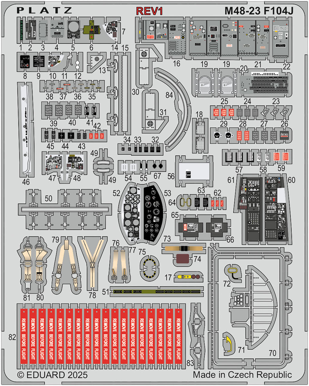 1/48 航空自衛隊 F-104J スターファイター「栄光」用 エッチングパーツ