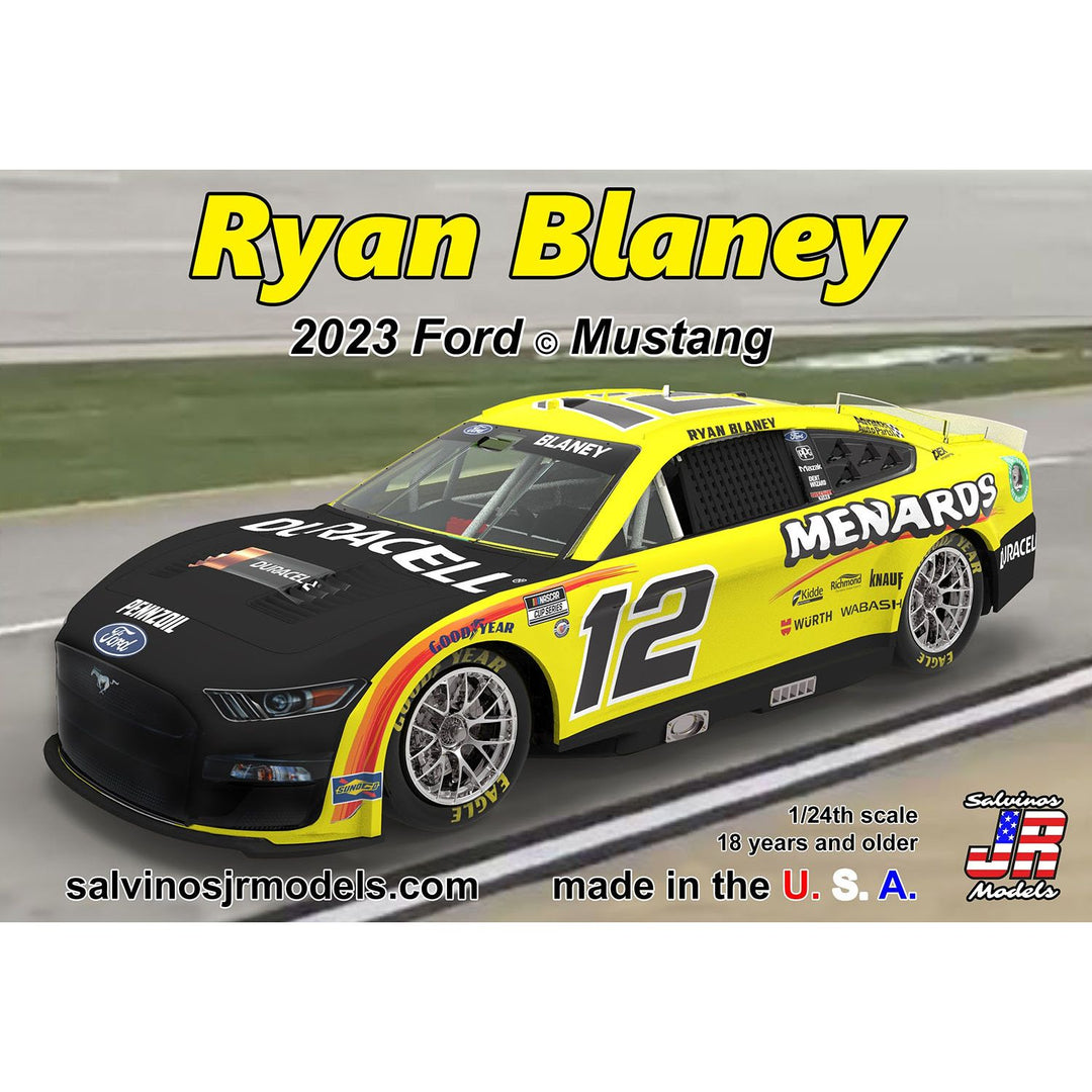 Salvinos JR Models(サルビノス J・R モデル) "ライアン・ブレイニー" #12 DURACELL フォード マスタング NASCAR 2023 1/24スケール 未塗装組立キット
