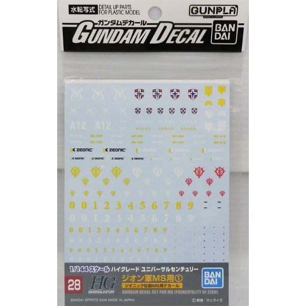 ガンダムデカール No.28 HGUC ジオン軍MS用1
