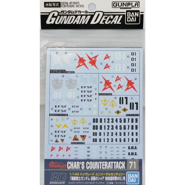 ガンダムデカール No.71 HGUC 逆襲のシャア 連邦用