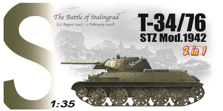 DRAGON(ドラゴン) WW.II ソビエト軍 T-34/76 STZ 1942 2in1 マジックトラック付属 1/35スケール 未塗装組立キット