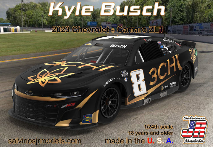 Salvinos JR Models(サルビノス J・R モデル) ”カイル・ブッシュ” #8 3CHI シボレー カマロ NASCAR 2023 1/24スケール 未塗装組立キット