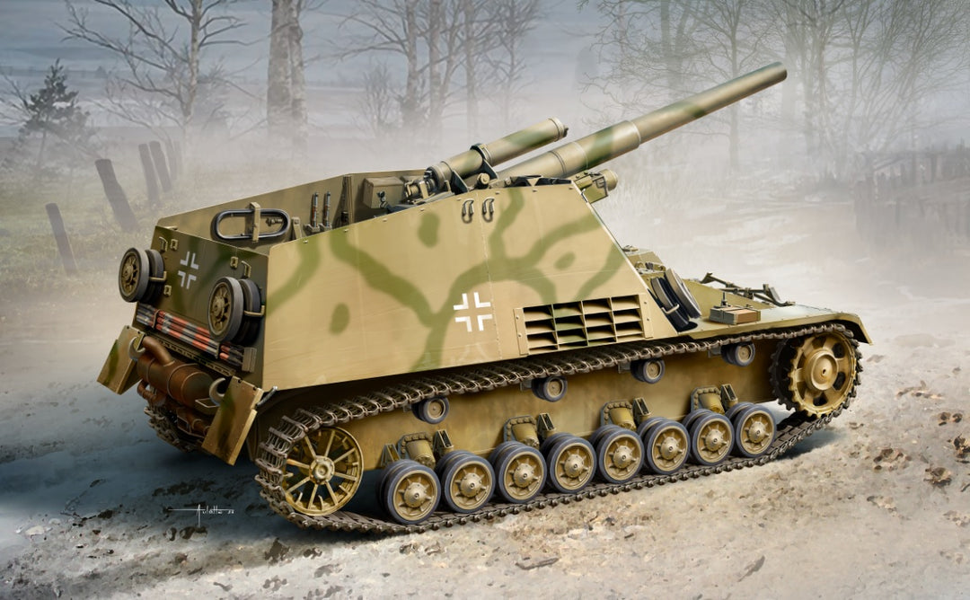 DRAGON(ドラゴン) WW.II ドイツ軍 Sd.Kfz.165 フンメル自走砲 極初期生産型 マジックトラック付属 1/35スケール 未塗装組立キット