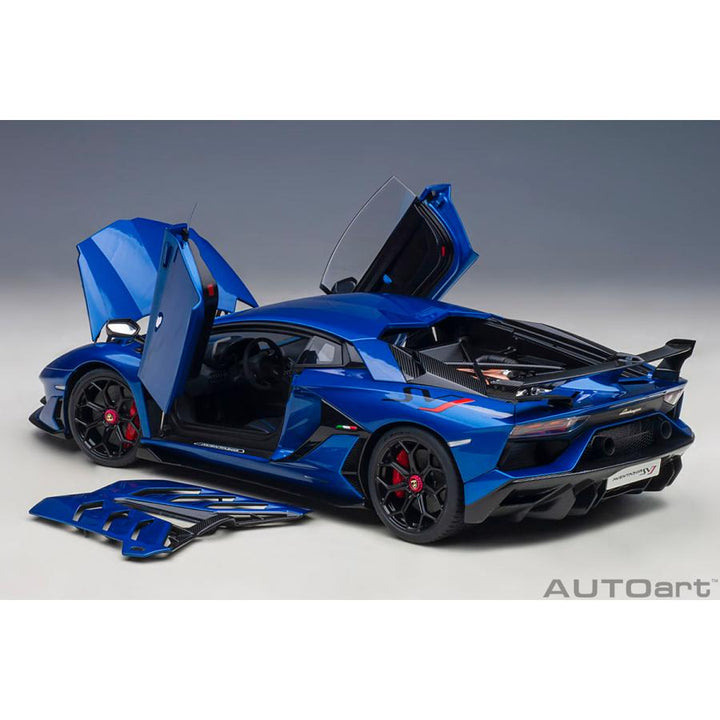 AUTOart(オートアート) ランボルギーニ アヴェンタドール SVJ （メタリック・ブルー）※再生産価格変更 1/18スケール 塗装済みミニカー