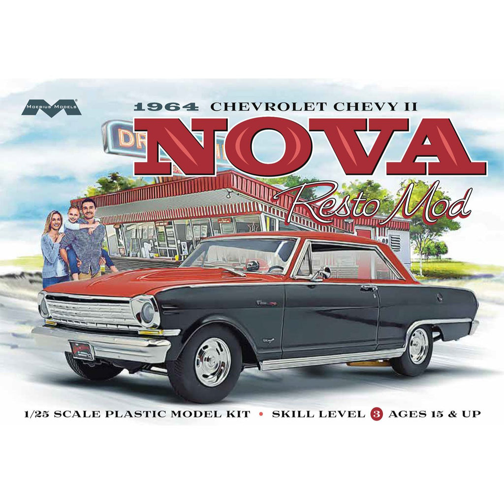 MOEBIUS(メビウスモデル) 1964 シボレー シェビーII ノバ レスト MOD 1/25スケール 未塗装組立キット