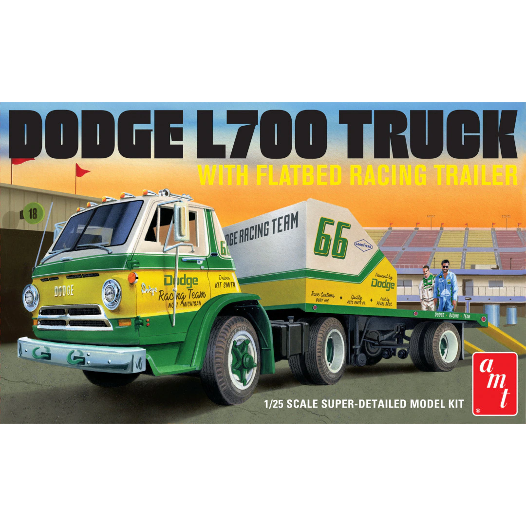 1/25 1966 ダッジ L700 トラック&フラットベッド レーシングトレーラー