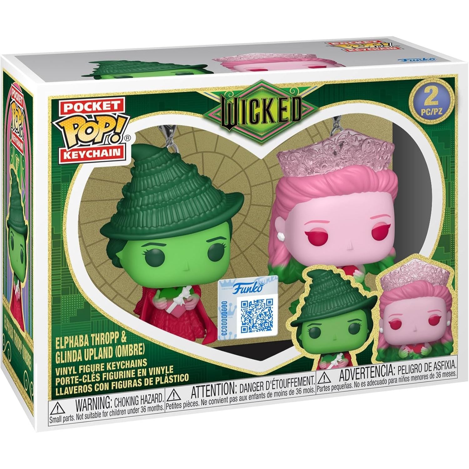 Pop! Keychain ウィキッド 2パック グリンダ&エルファバ(オンブル