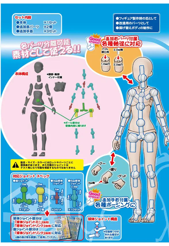 関節技EX 素材ちゃんS 褐色 1/12スケール