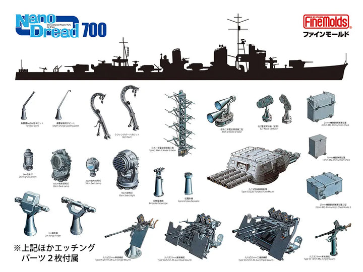1/700 日本海軍 駆逐艦 雪風（陽炎型） 用セット