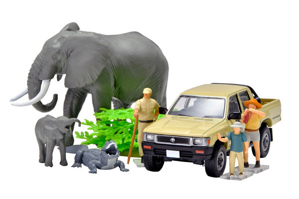1/64 海洋堂×トミカリミテッド ヴィンテージ ジオコレ64 #カースナップ29a サファリ2 (トヨタ ハイラックス4WDピックアップ ダブルキャブ付属)