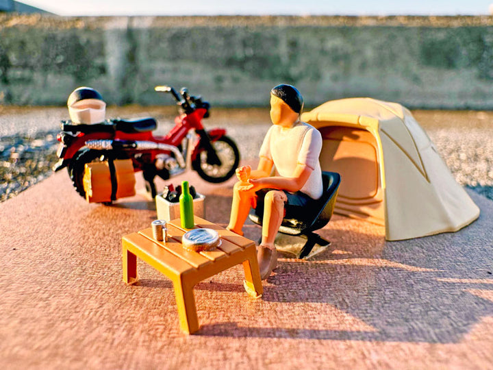 1/64 ジオコレ64 #カースナップ30a ソロキャンプ (ホンダ CT125･ハンターカブ付属)