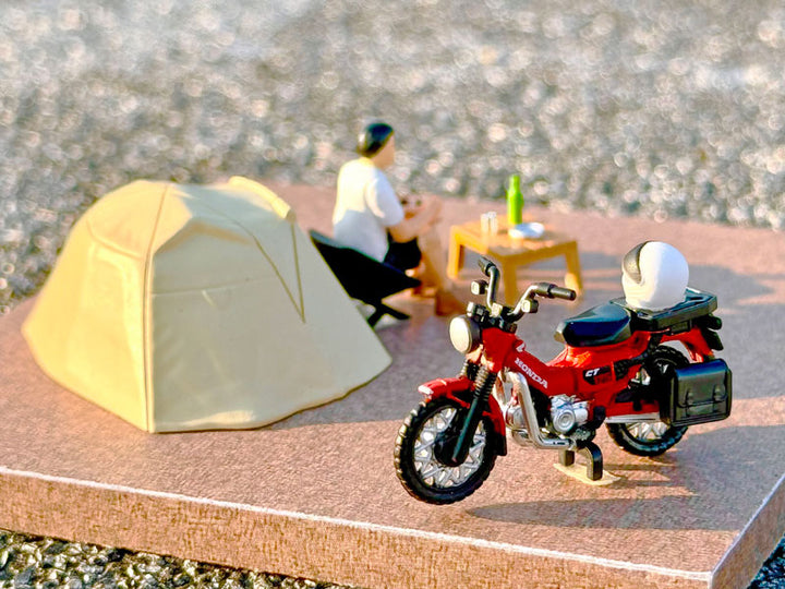 1/64 ジオコレ64 #カースナップ30a ソロキャンプ (ホンダ CT125･ハンターカブ付属)