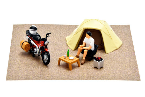 1/64 ジオコレ64 #カースナップ30a ソロキャンプ (ホンダ CT125･ハンターカブ付属)