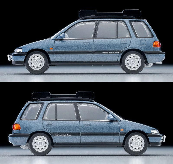 1/64 トミカリミテッドヴィンテージ NEO LV-N297c ホンダ シビックシャトル RT X (青) 90年式 フィギュア､マウンテンバイク付