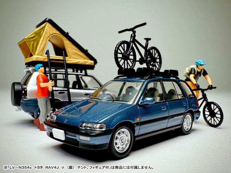 1/64 トミカリミテッドヴィンテージ NEO LV-N297c ホンダ シビックシャトル RT X (青) 90年式 フィギュア､マウンテンバイク付