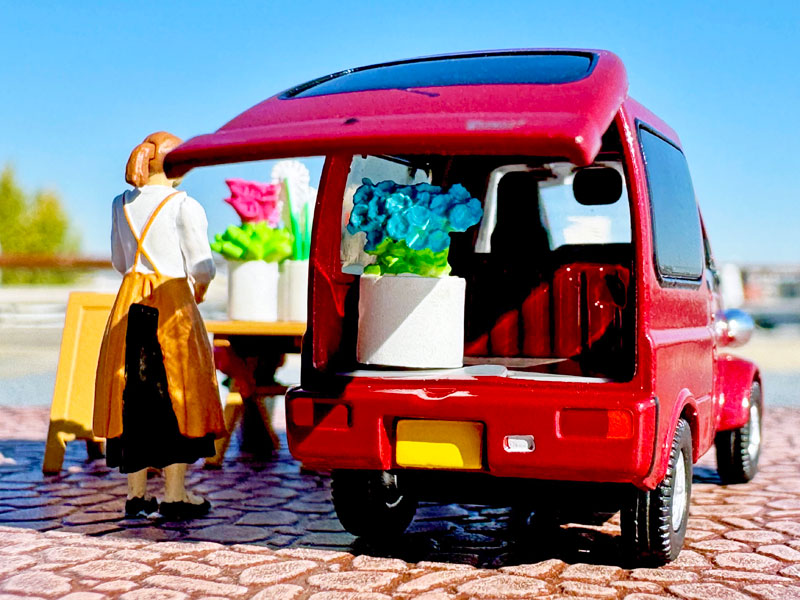 1/64 トミカリミテッドヴィンテージ NEO ジオコレ64 #カースナップ 17b 花屋2 (ダイハツ ミゼットII カーゴ 付属)