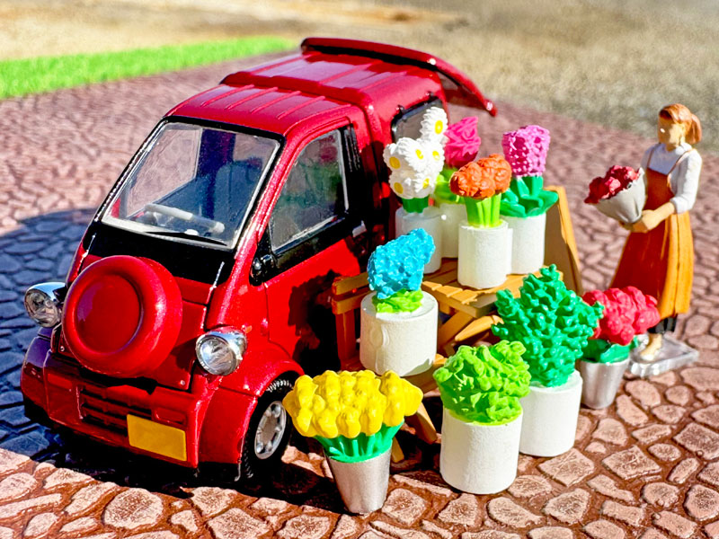 1/64 トミカリミテッドヴィンテージ NEO ジオコレ64 #カースナップ 17b 花屋2 (ダイハツ ミゼットII カーゴ 付属)