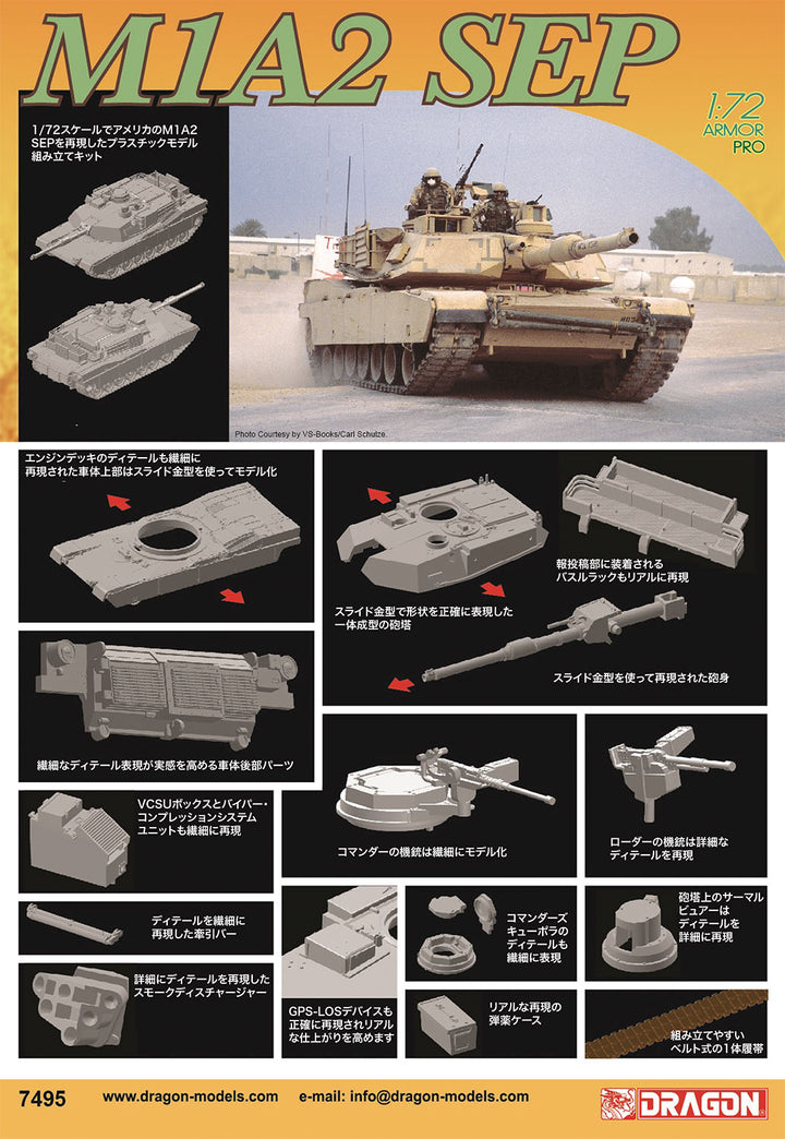 1/72 1/72 アメリカ軍 M1A2 エイブラムス SEP 3Ⅾプリントパーツ付属 アップグレードバージョン