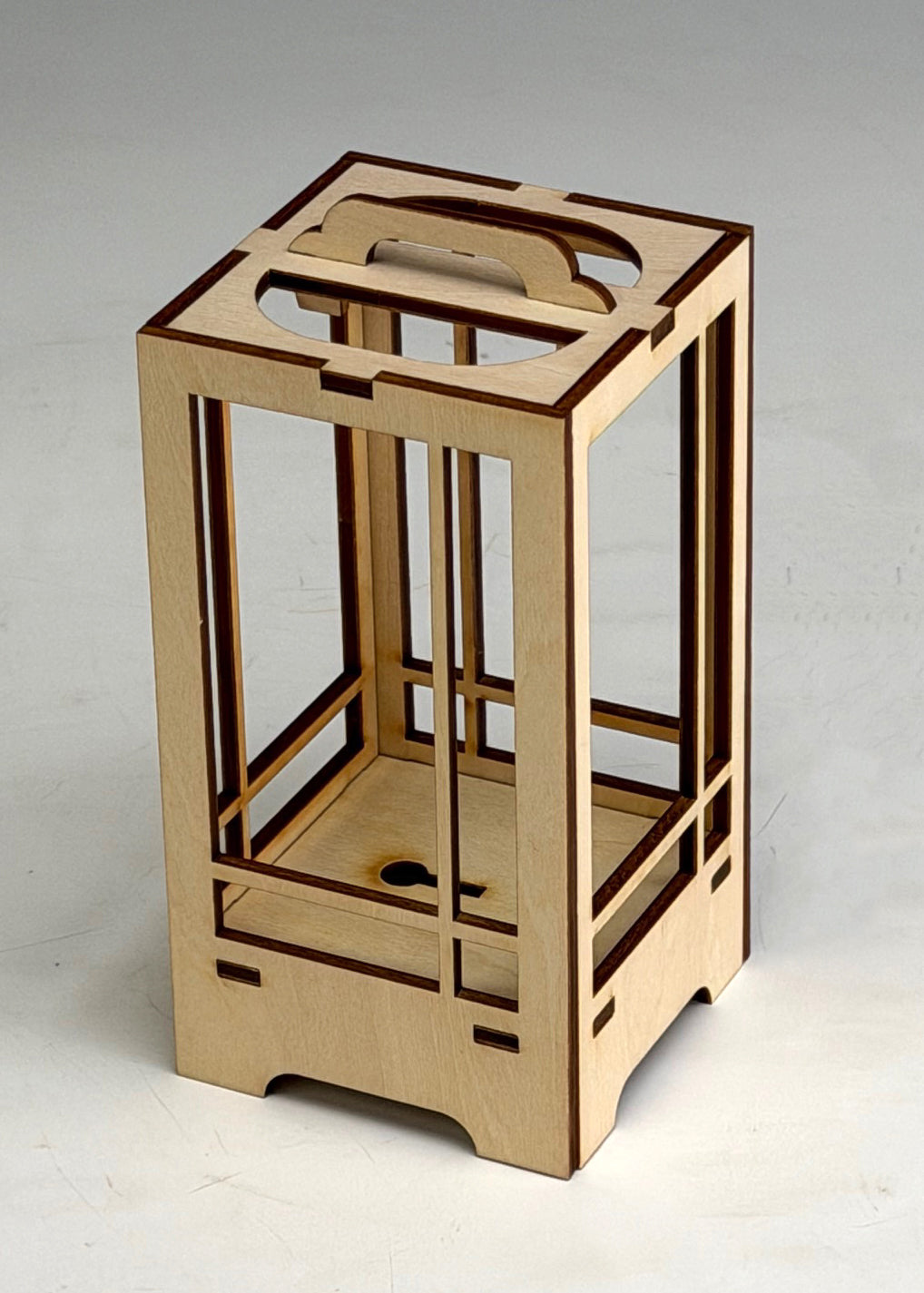 木製クラフト 木楽 行燈（きらく あんどん）きつね四季・白木