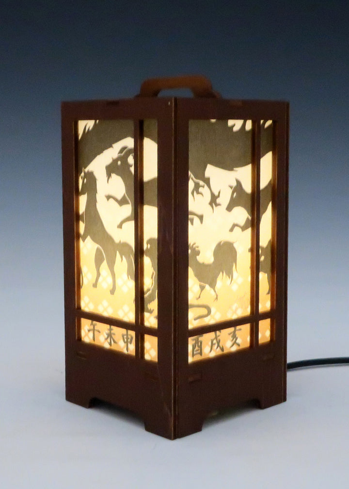 木製クラフト 木楽 行燈（きらく あんどん）干支・塗装