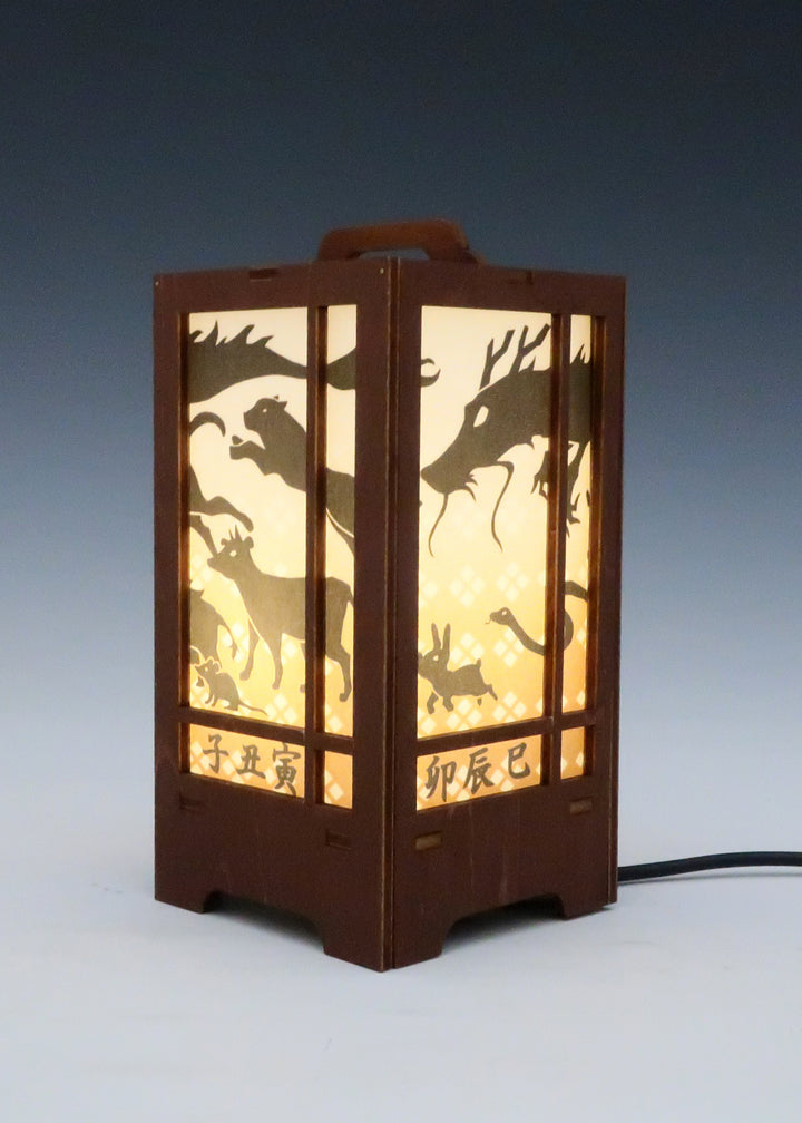 木製クラフト 木楽 行燈（きらく あんどん）干支・塗装