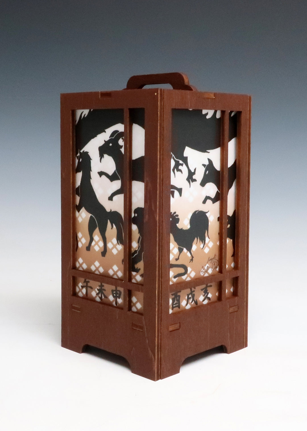 木製クラフト 木楽 行燈（きらく あんどん）干支・塗装