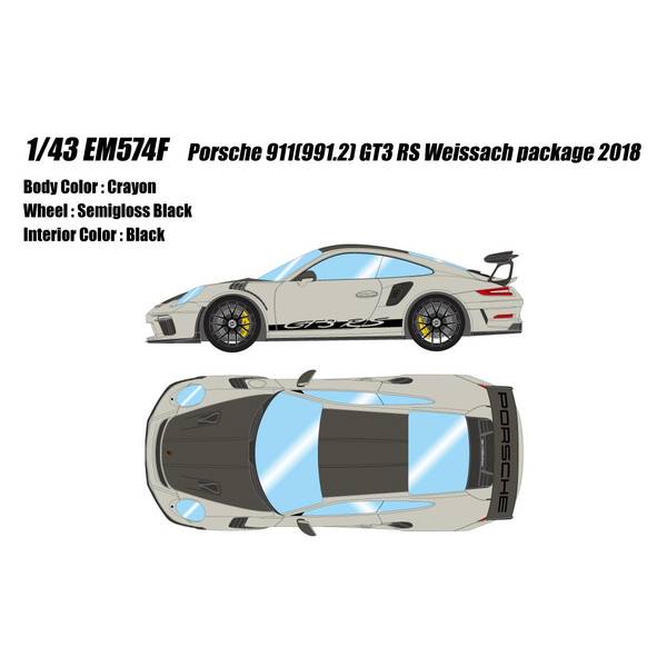 Make Up(メイクアップ) Porsche 911 (991.2) GT3 RS Weissach package 2018 クレヨン EIDOLON(アイドロン) 1/43スケール 塗装済みミニカー