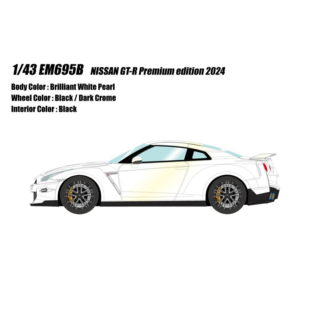 Make Up(メイクアップ) NISSAN GT-R Premium edition 2024 ブリリアントホワイトパール EIDOLON(アイドロン) 1/43スケール 塗装済みミニカー