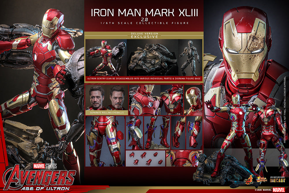 ムービー・マスターピース DIECAST アイアンマン・マーク43（2.0／デラックス版） 1/6スケール