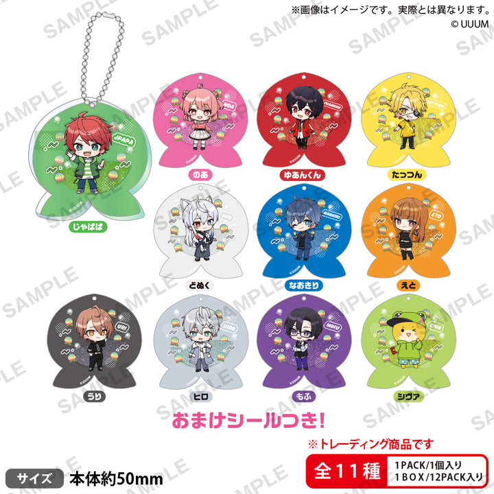 [BOX販売]カラフルピーチ グリッターホログラムキーホルダーBOXver. -12個入りBOX-