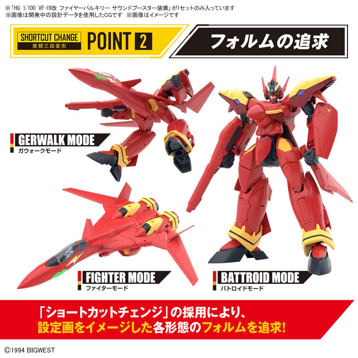 HG VF-19改 ファイヤーバルキリー サウンドブースター装備 1/100