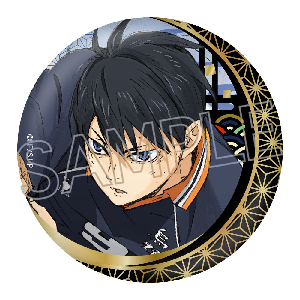 ハイキュー!! 切り絵シリーズ 箔押し和紙缶バッジ75mm 黒尾鉄朗 30点