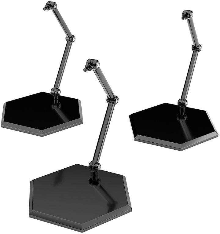 THE シンプルスタンド×3 BLACK【フィギュア＆模型用】〈HEX〉タイプ