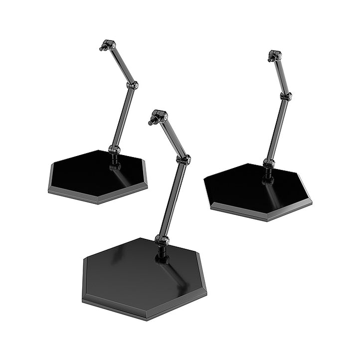 THE シンプルスタンド×3 BLACK【フィギュア＆模型用】〈HEX〉タイプ