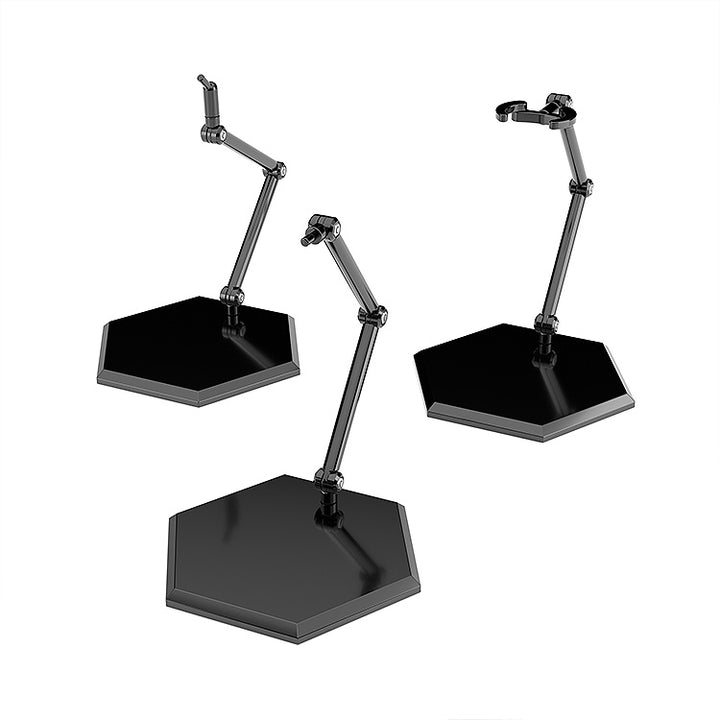 THE シンプルスタンド×3 BLACK【フィギュア＆模型用】〈HEX〉タイプ